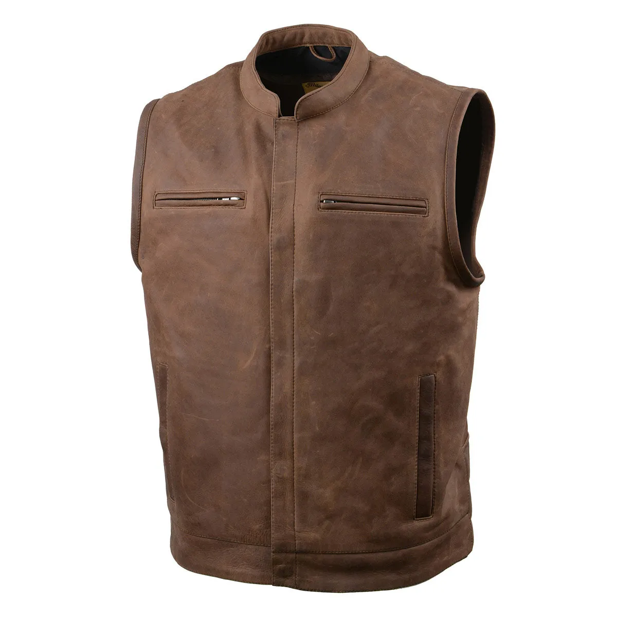 Milwaukee Leather MLM3519 Men's “Gambler” Crazy Horse Brown Vintage