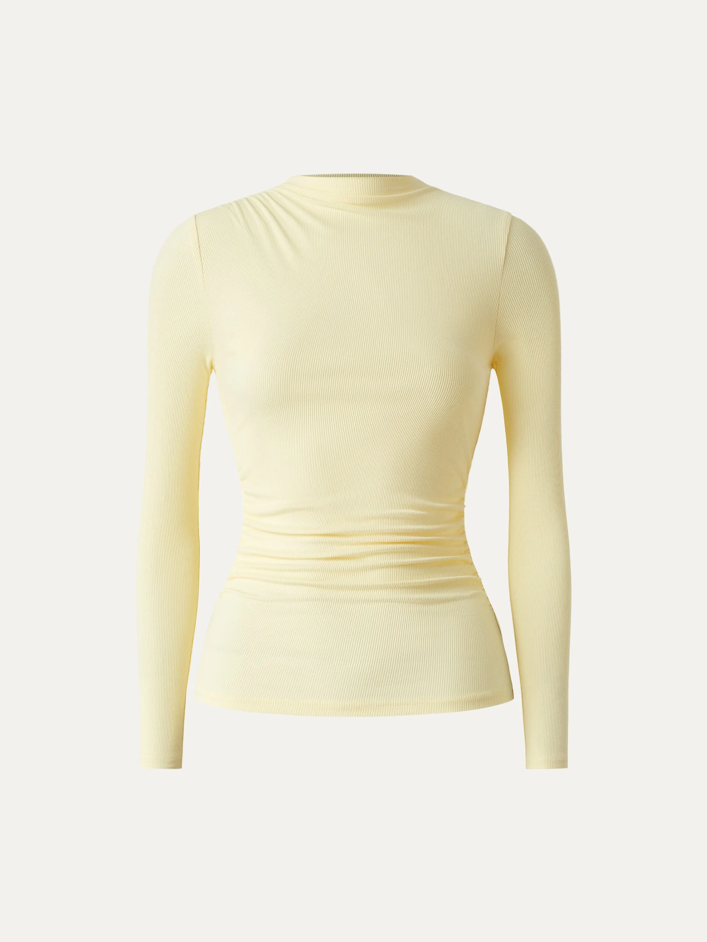 Mockneck Side Ruched Slimming Top