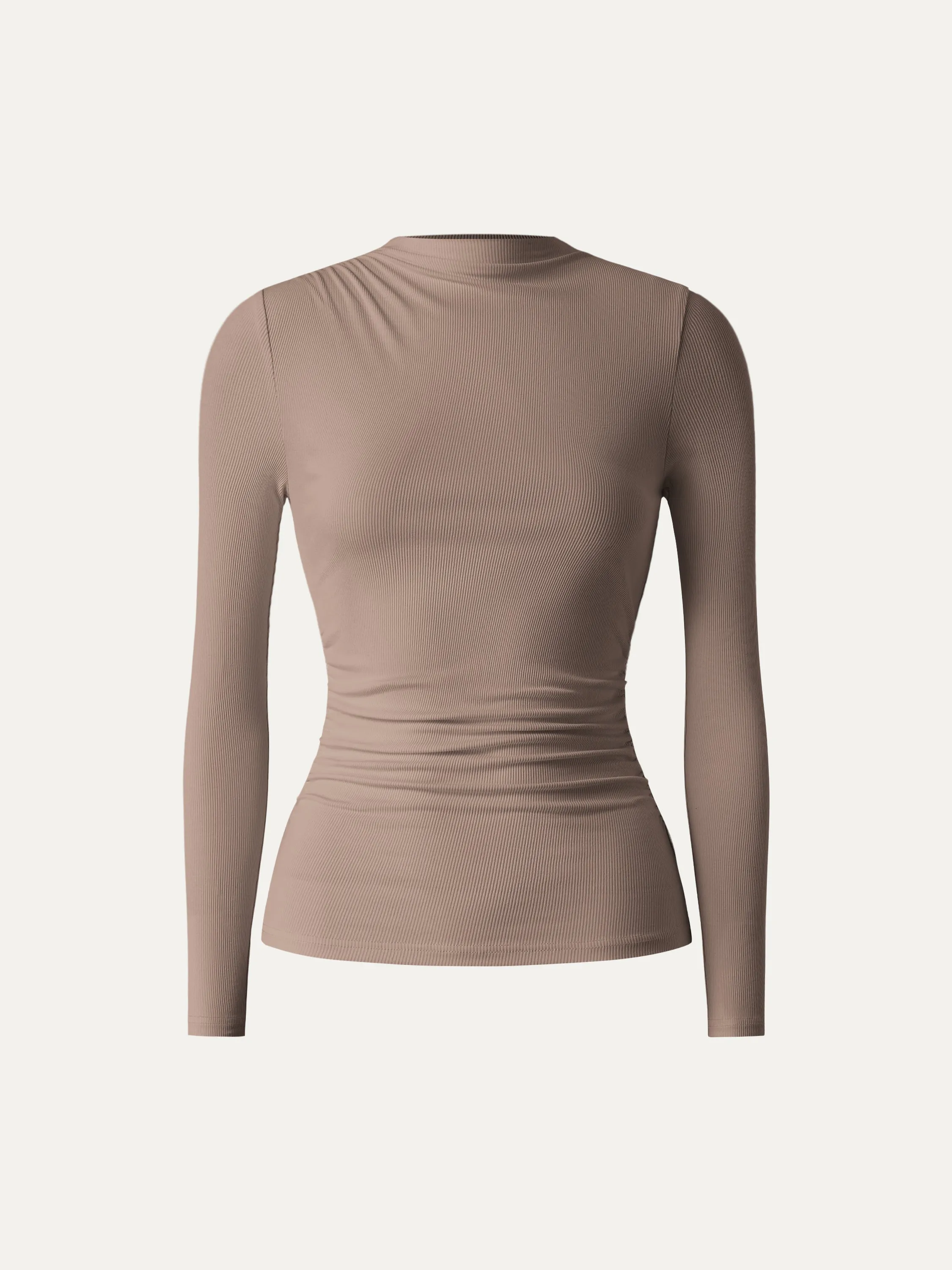 Mockneck Side Ruched Slimming Top