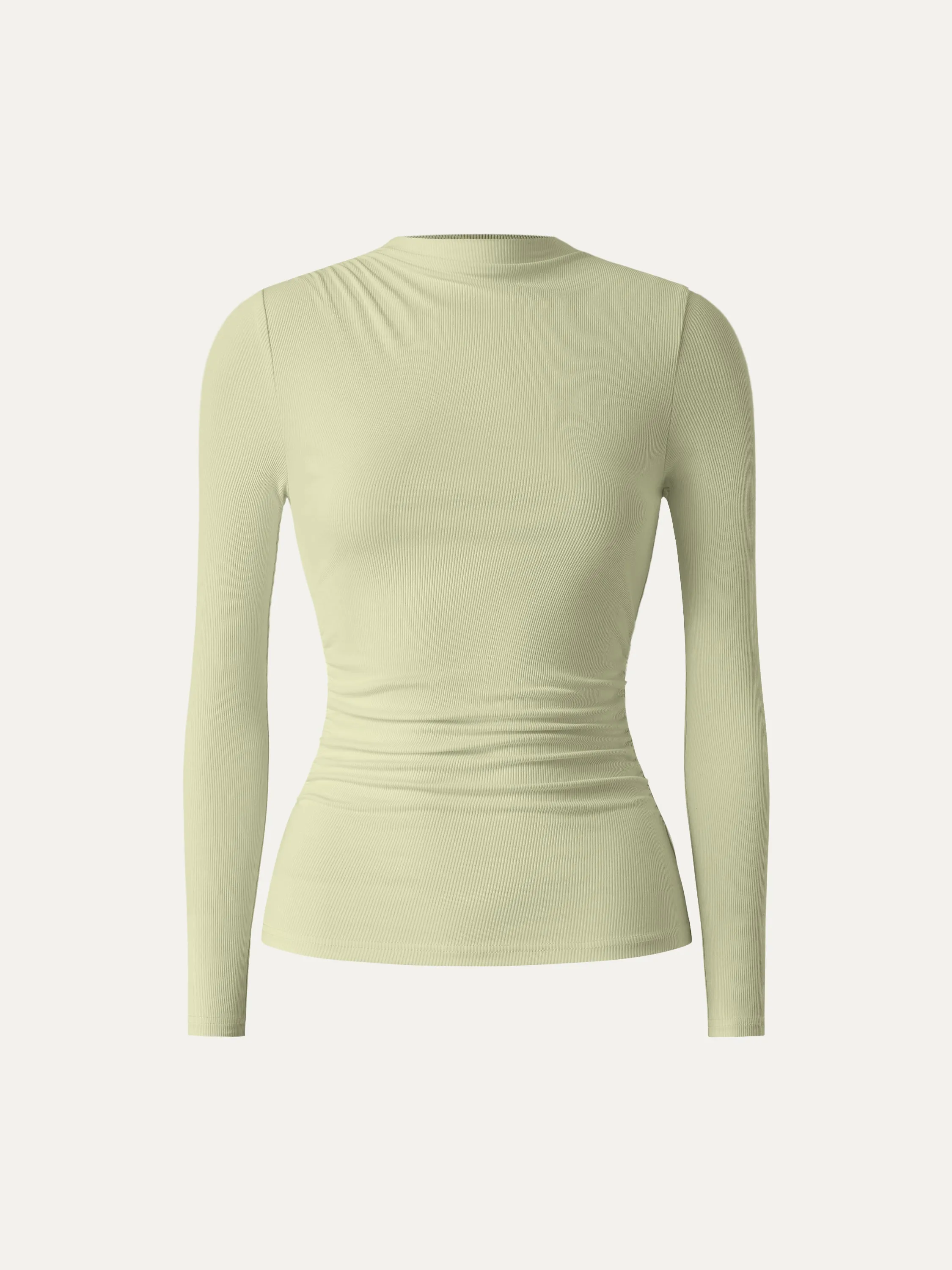 Mockneck Side Ruched Slimming Top