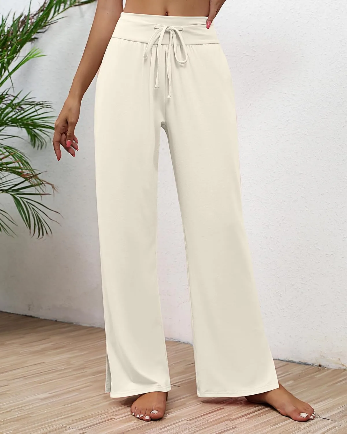 Neer 3 Pack Women's Lounge Pants Wide Leg Yoga Sweatpants with Pockets High Waisted Drawstring Lounge Loose Workout Jogger
