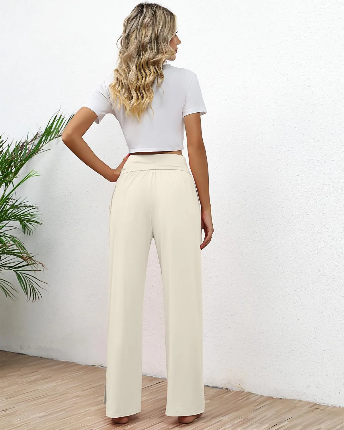 Neer 3 Pack Women's Lounge Pants Wide Leg Yoga Sweatpants with Pockets High Waisted Drawstring Lounge Loose Workout Jogger