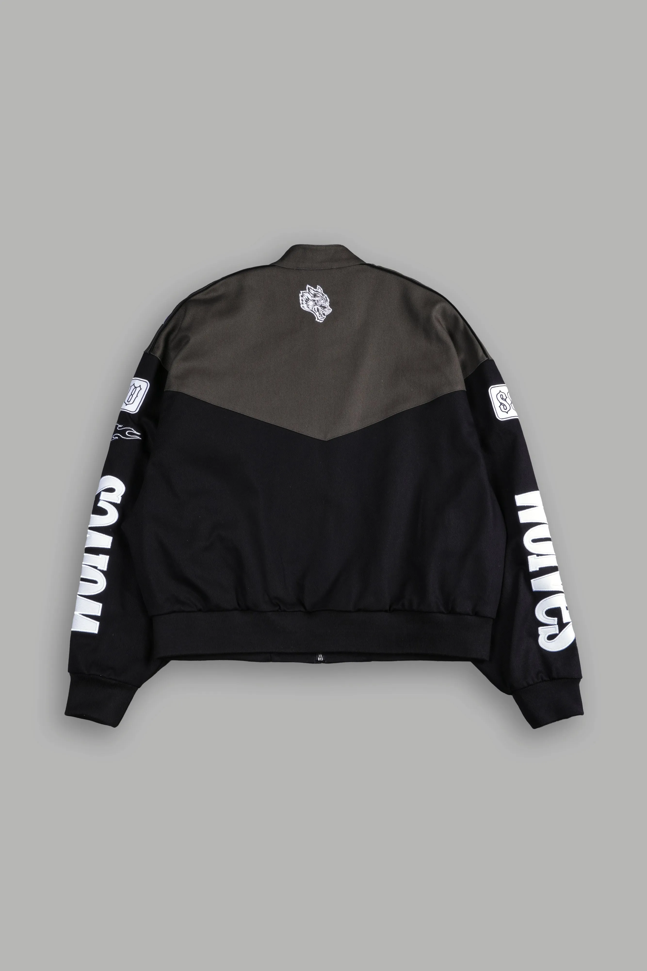 ONLYUS Gordon Unisex Racing Jacket in Wolf Gray/Black
