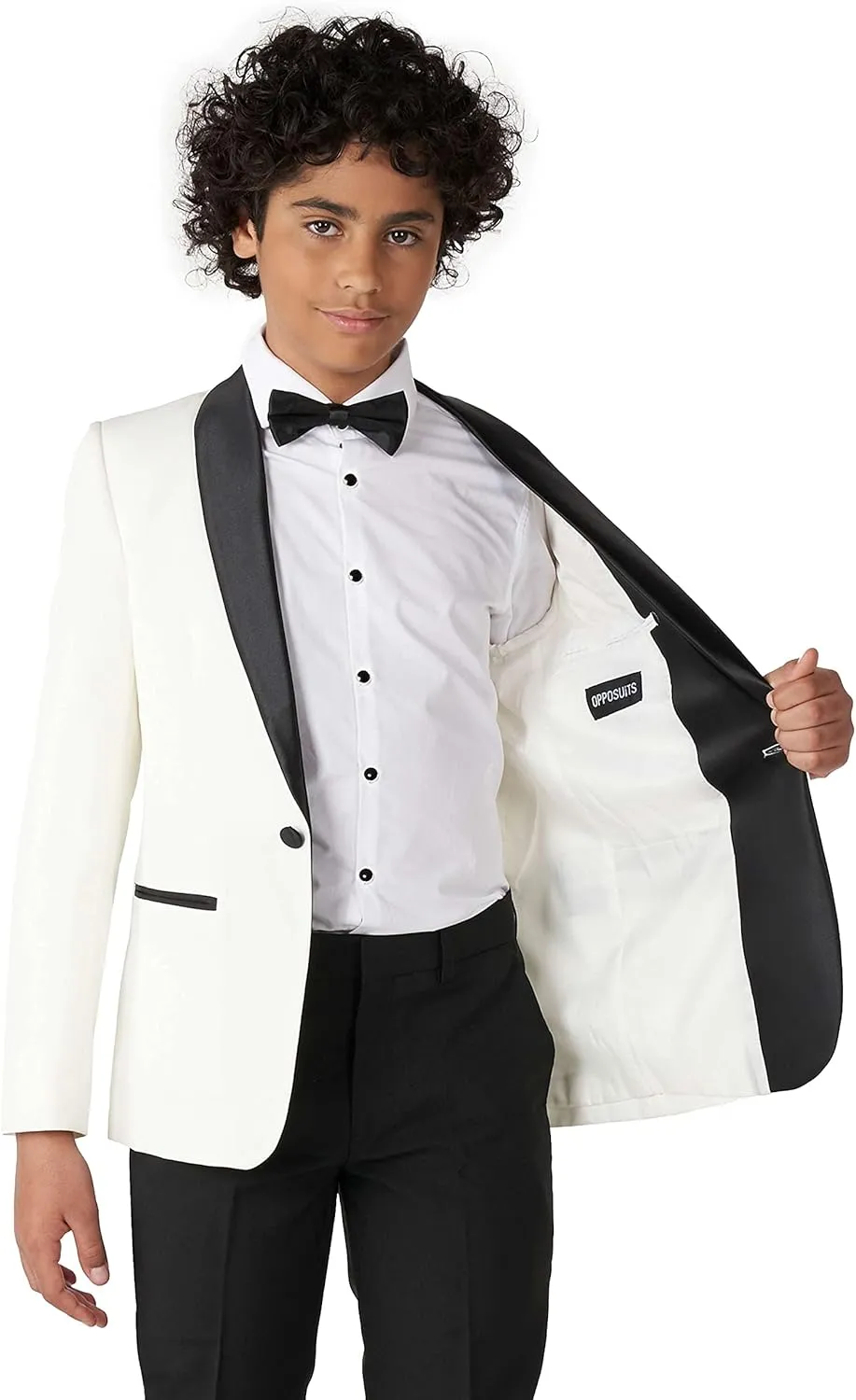 Opposuits Teen Boys Formal Outfit - Premium Tuxedo Suit - Slim Fit - Includes Blazer, Pants and Bow Tie