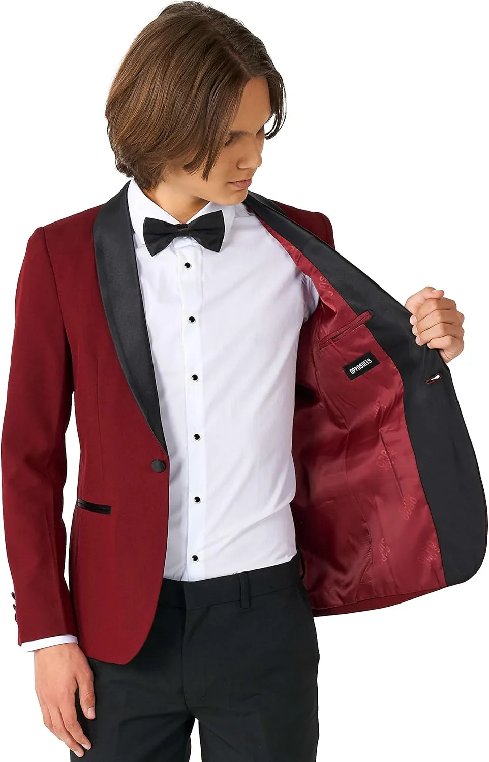 Opposuits Teen Boys Formal Outfit - Premium Tuxedo Suit - Slim Fit - Includes Blazer, Pants and Bow Tie