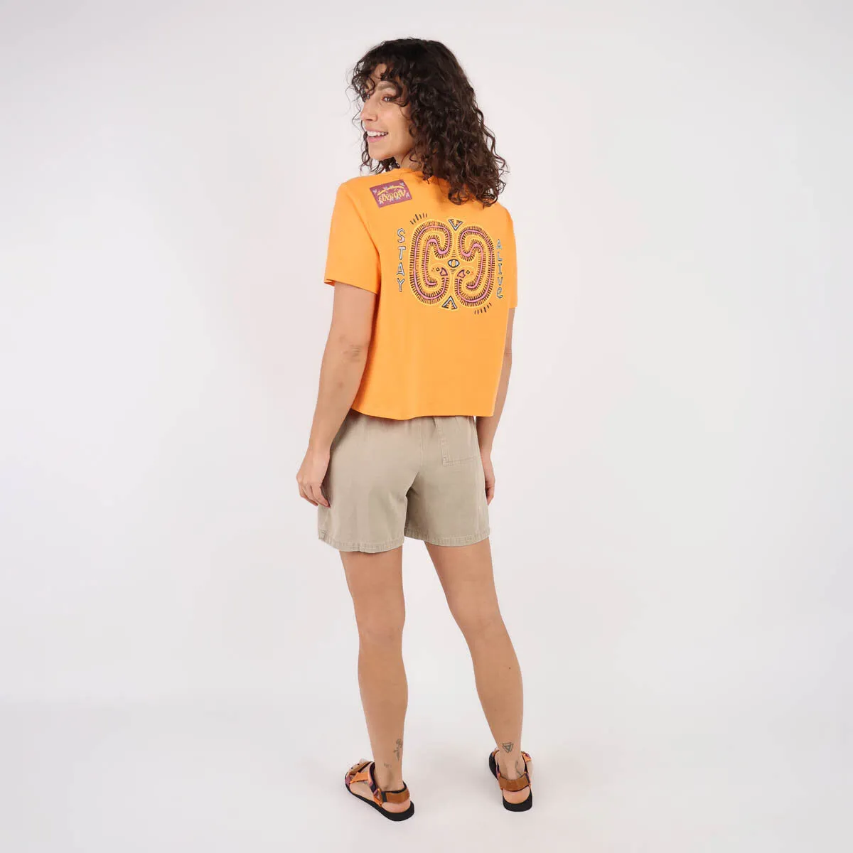 OXBOW Womens Tisurf Cropped Printed Short Sleeve T Shirt