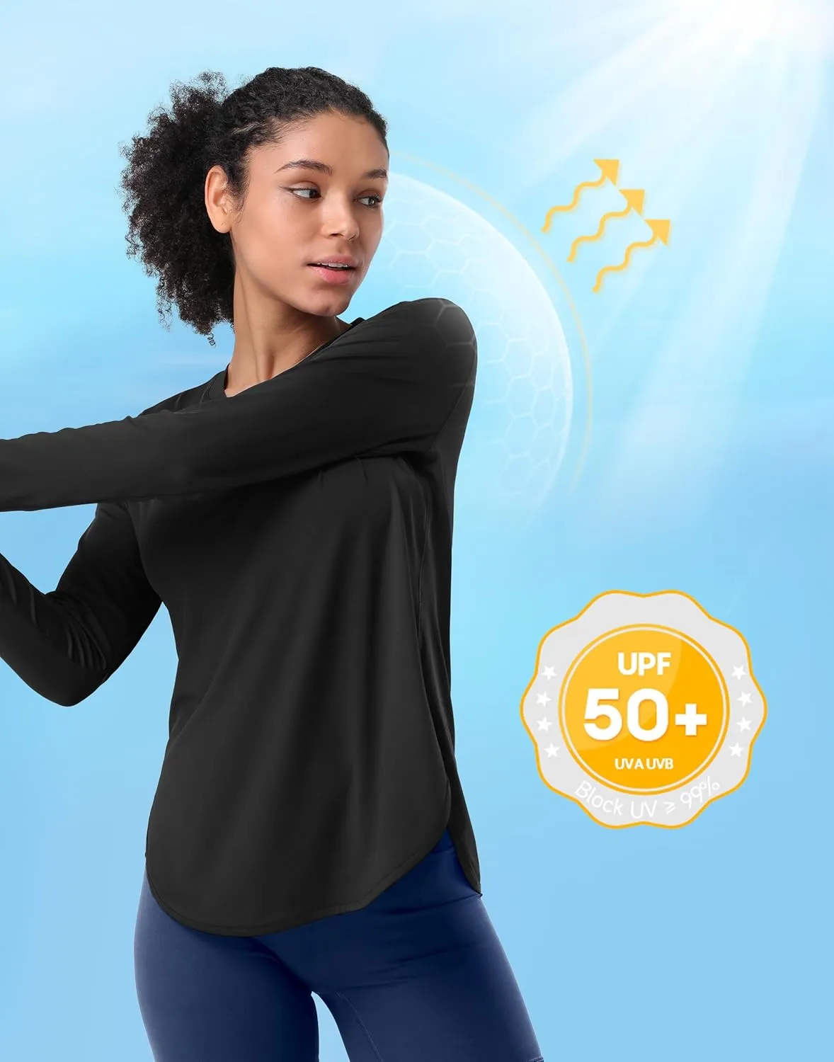 Pioneer Camp Women's Sun Shirts Long Sleeve SPF UPF 50  UV Protection Tops Lightweight Quick Dry for Hiking Running Workout