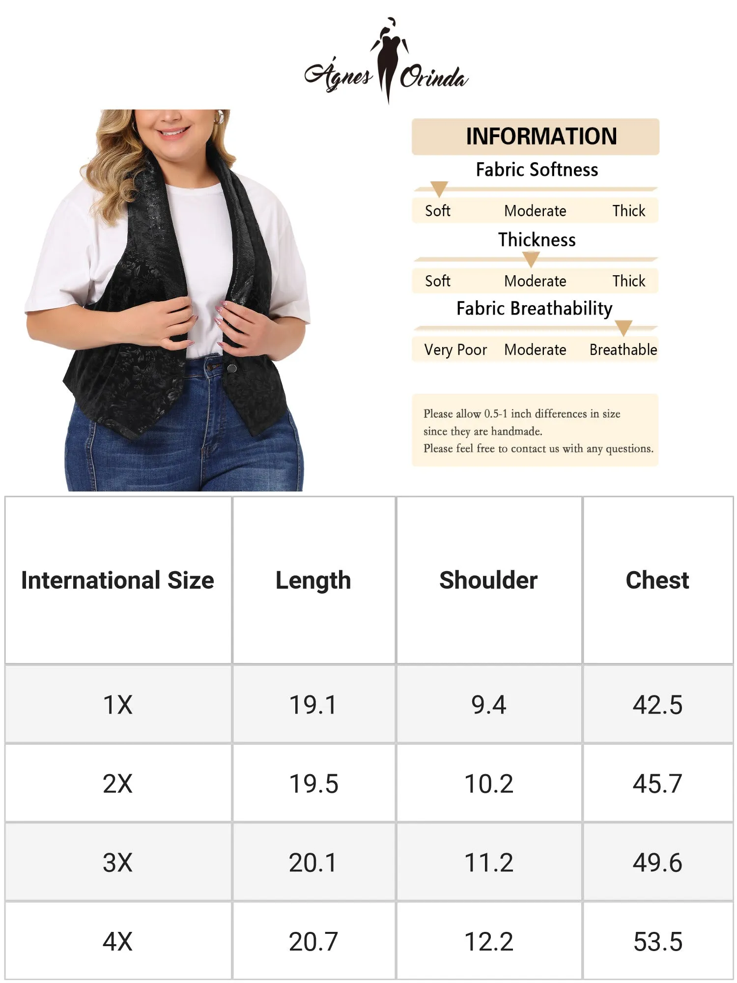 Plus Size Vintage Velvet Lapel Collar Button Down Jacket Jacquard Waistcoat Vest
