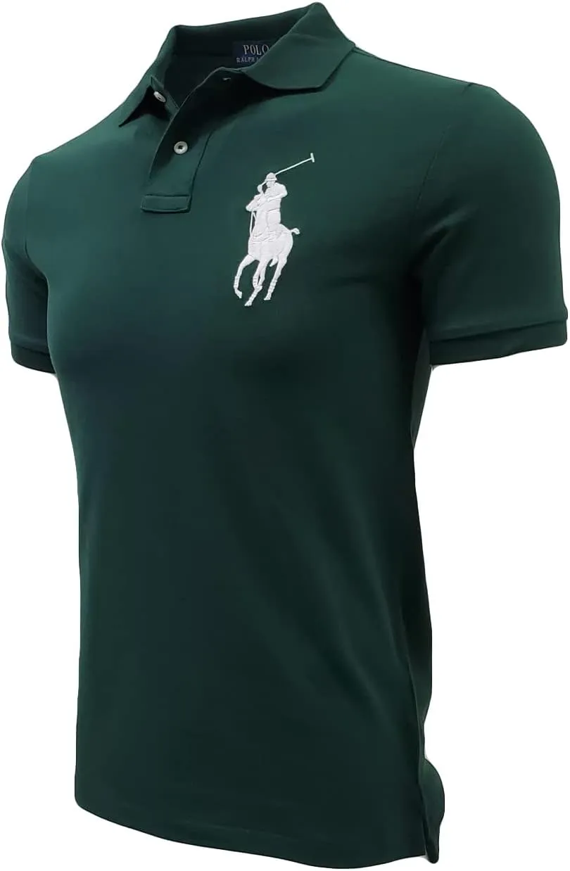 Polo Ralph Lauren Mens Custom Slim Fit Big Pony Logo Polo Shirt