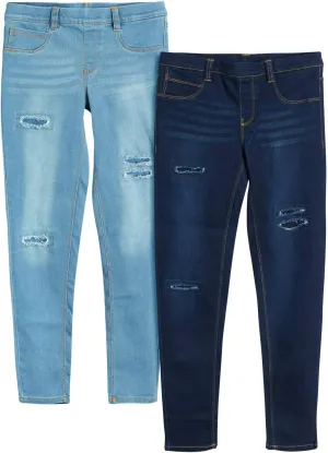 Real Love Girls Jeggings  2 Pack Stretch Denim Pull-On Skinny Jeans Leggings (7-16)