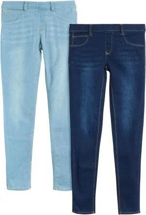 Real Love Girls Jeggings  2 Pack Stretch Denim Pull-On Skinny Jeans Leggings (7-16)