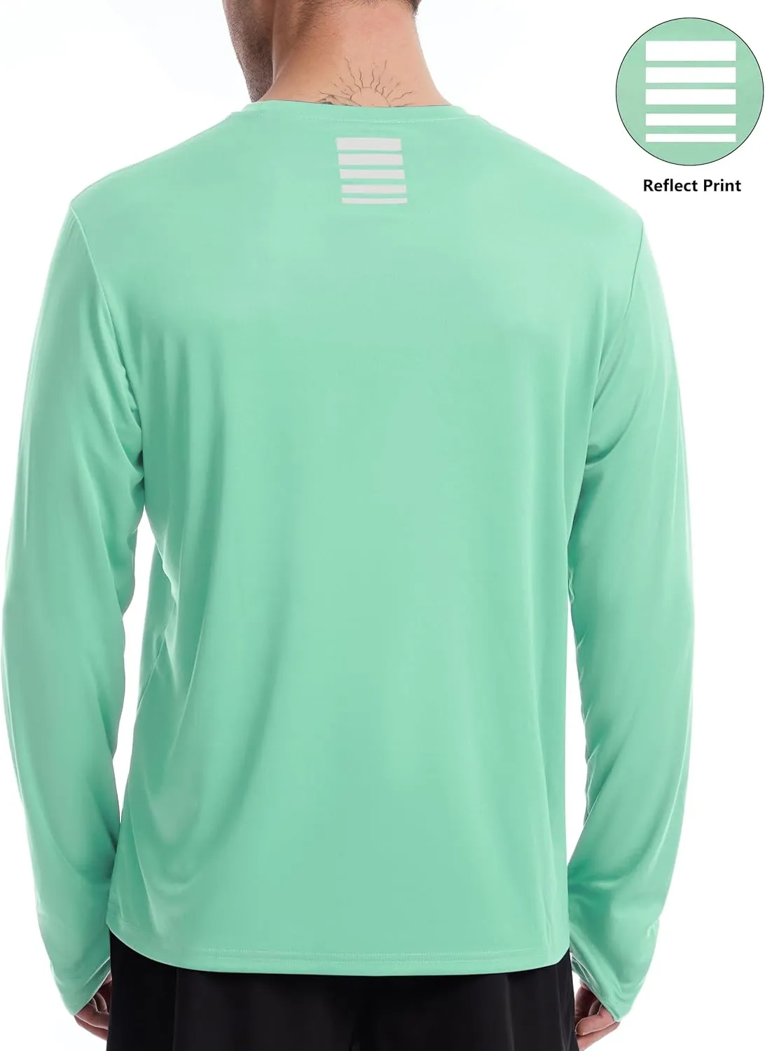 Roadbox Men's UPF 50  UV Sun Protection Shirts, SPF Long Sleeve Lightweight Water Swim Rash Guard for Fishing Running Hiking