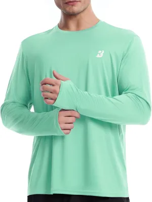 Roadbox Men's UPF 50  UV Sun Protection Shirts, SPF Long Sleeve Lightweight Water Swim Rash Guard for Fishing Running Hiking