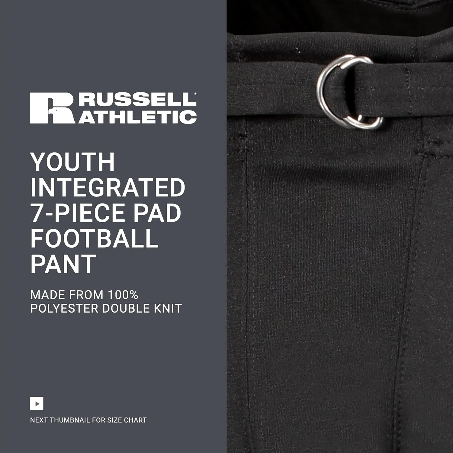 Russell Athletic Boys Youth Integrated 7-Piece Pad Football Pant