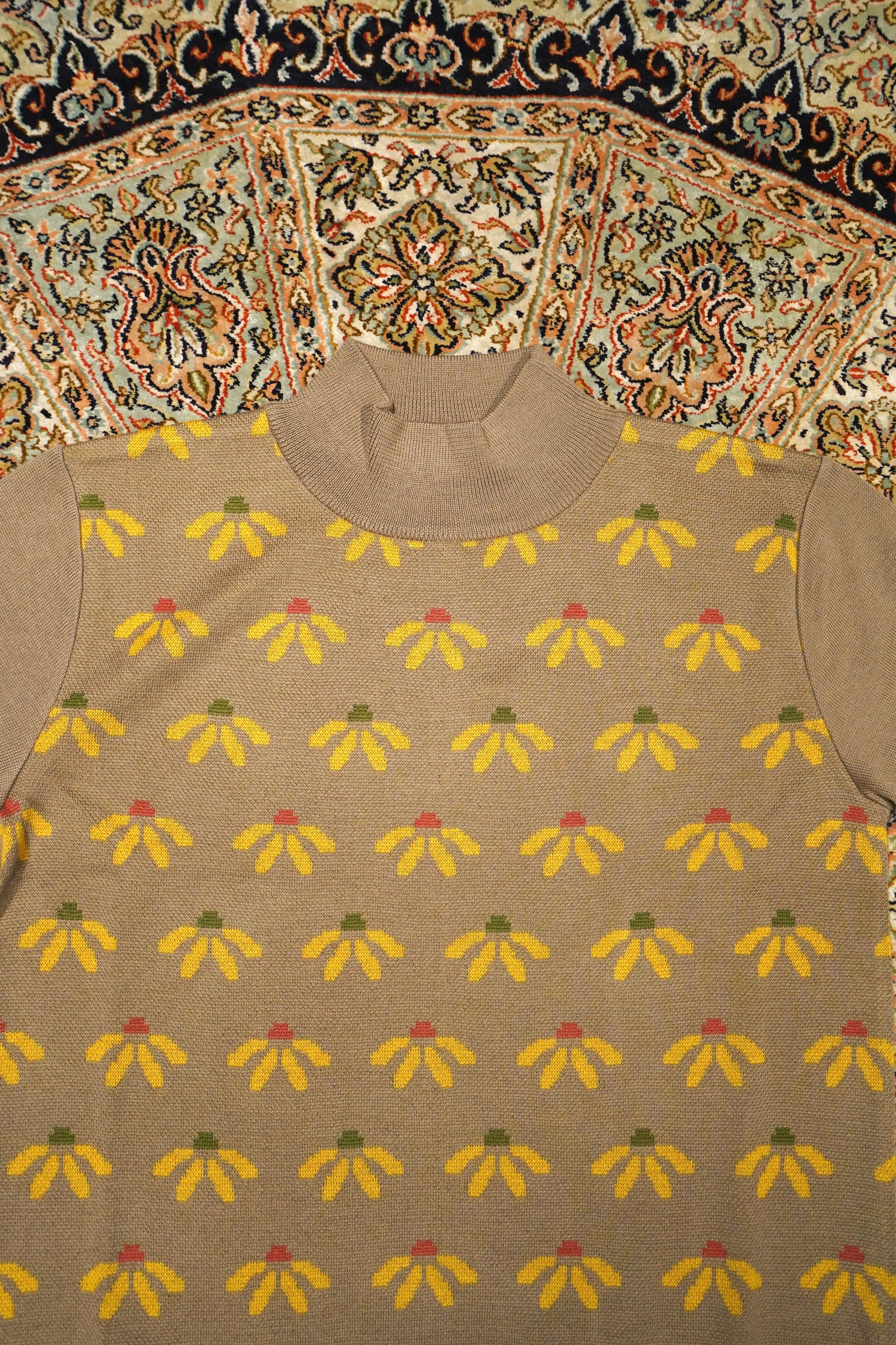 Sasquatchfabrix. MOCKNECK KNIT "FLOWER" (MOCHA)