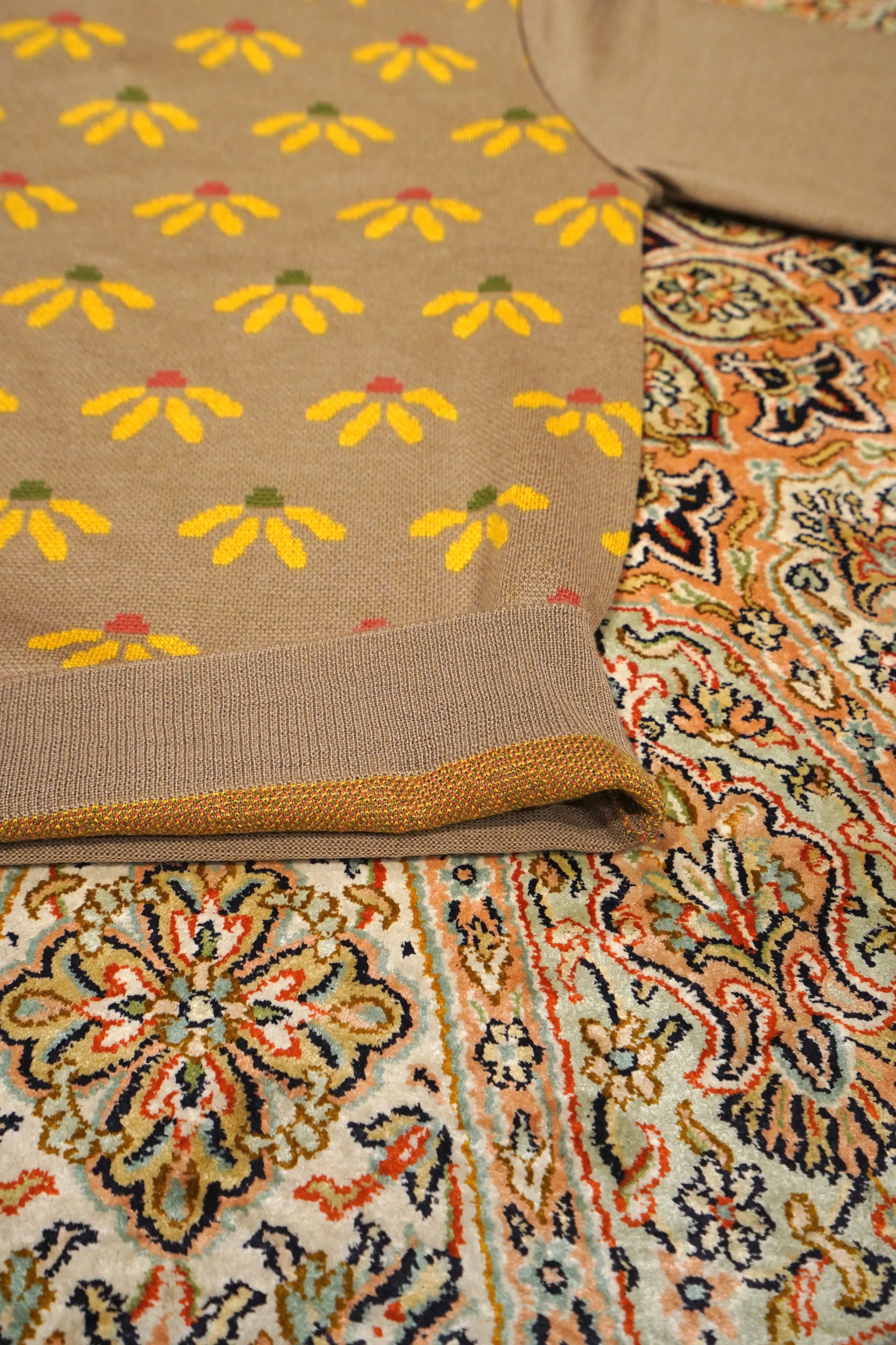 Sasquatchfabrix. MOCKNECK KNIT "FLOWER" (MOCHA)