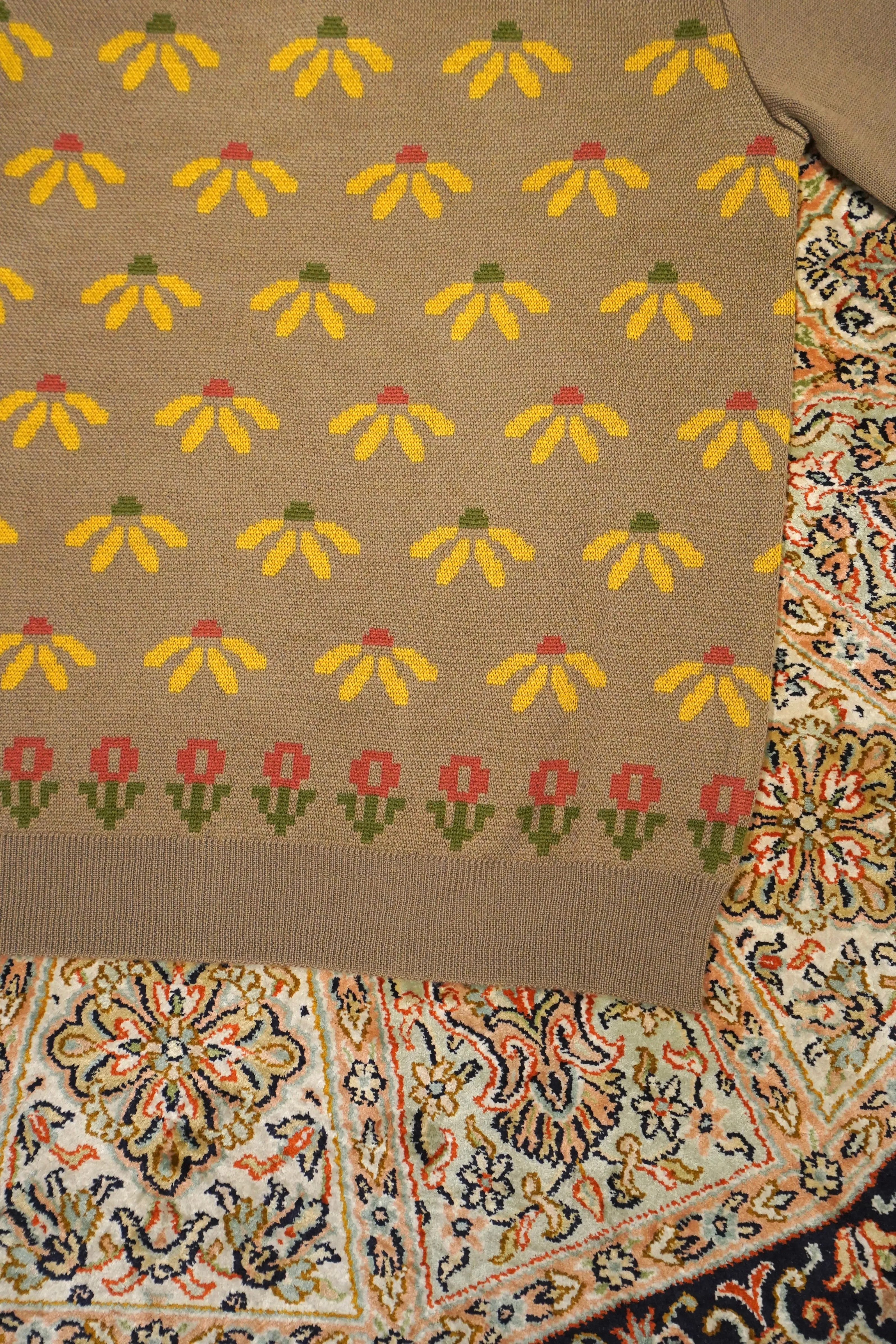 Sasquatchfabrix. MOCKNECK KNIT "FLOWER" (MOCHA)