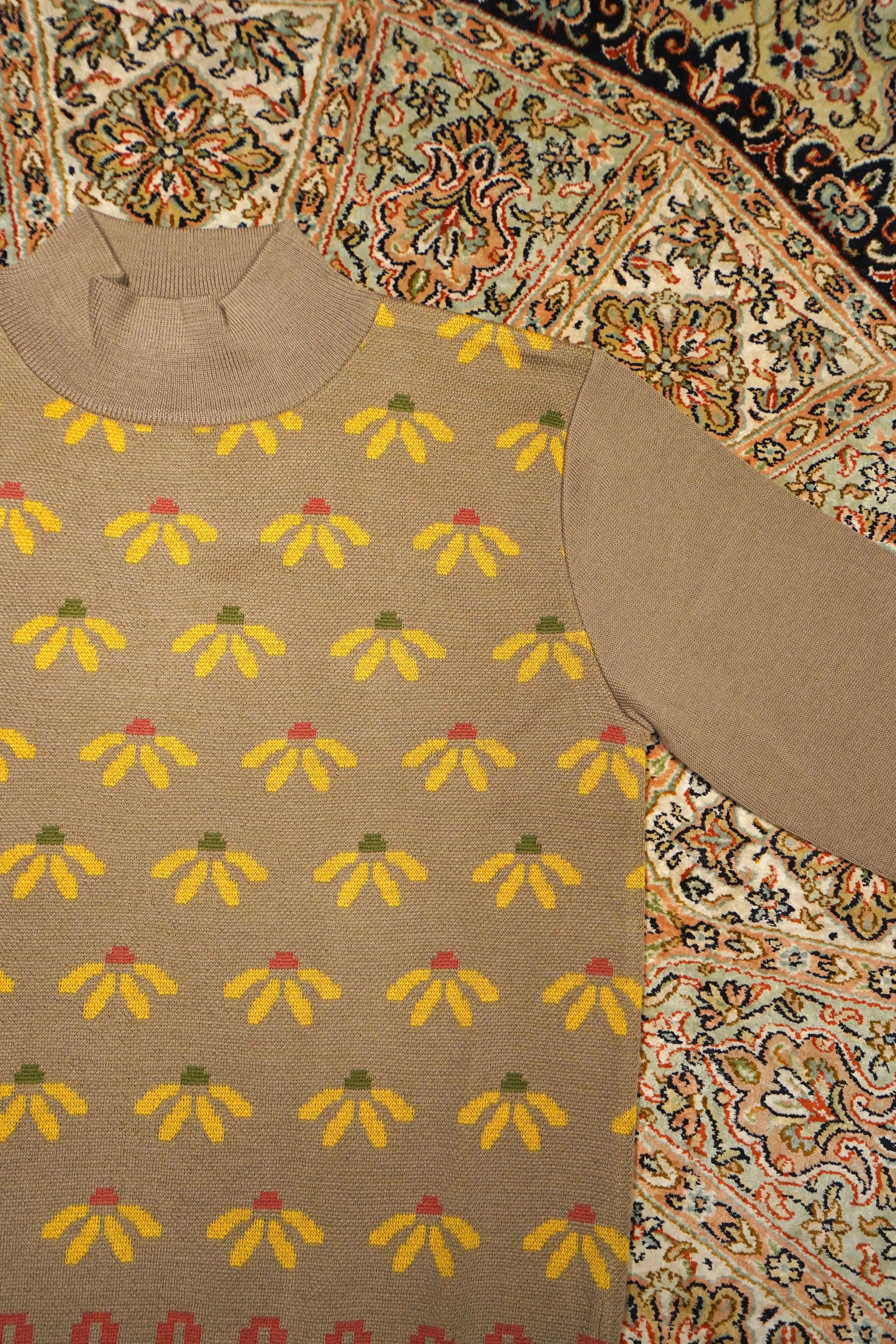 Sasquatchfabrix. MOCKNECK KNIT "FLOWER" (MOCHA)