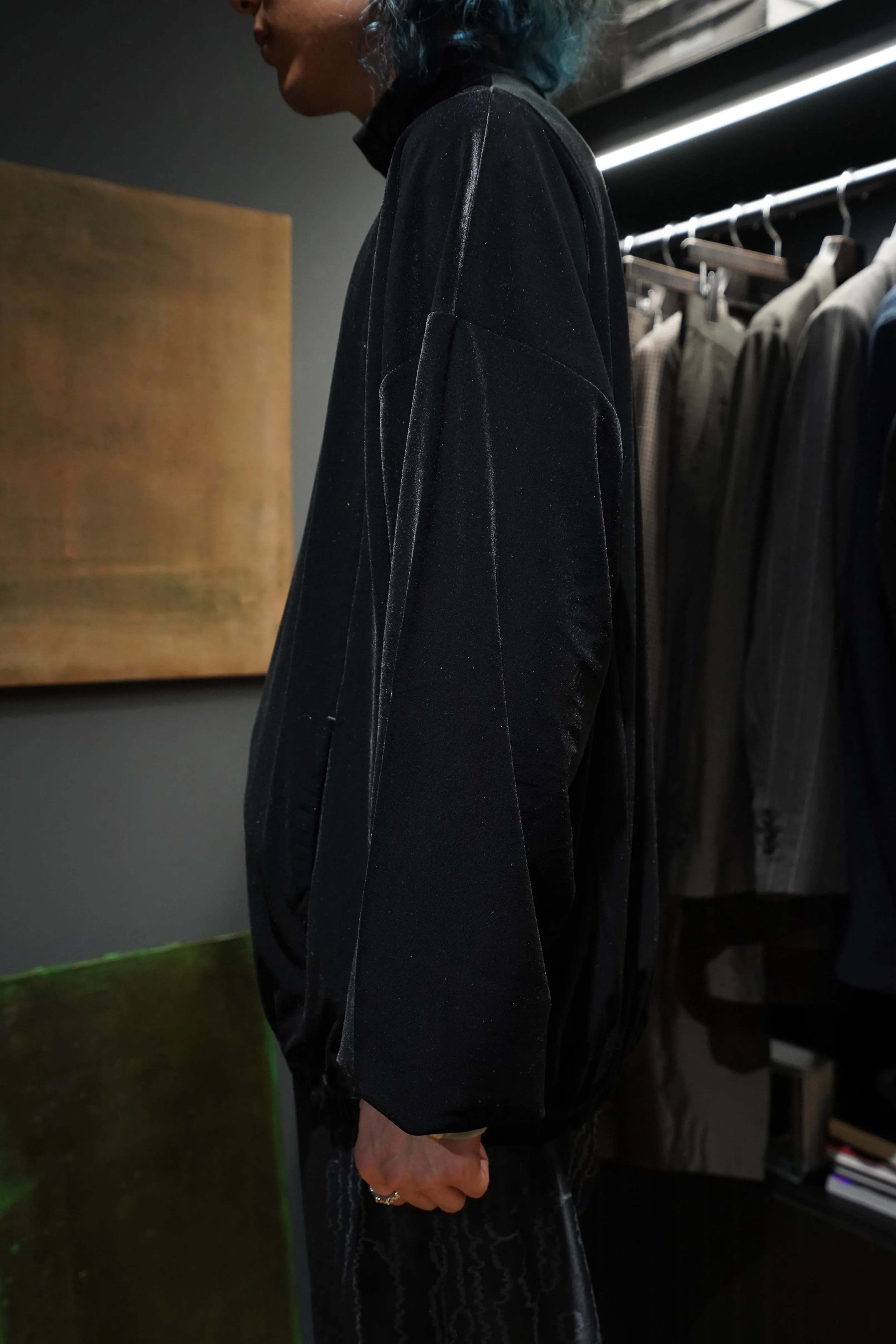 Sasquatchfabrix. VELOUR MOCKNECK (BLACK×BLACK)