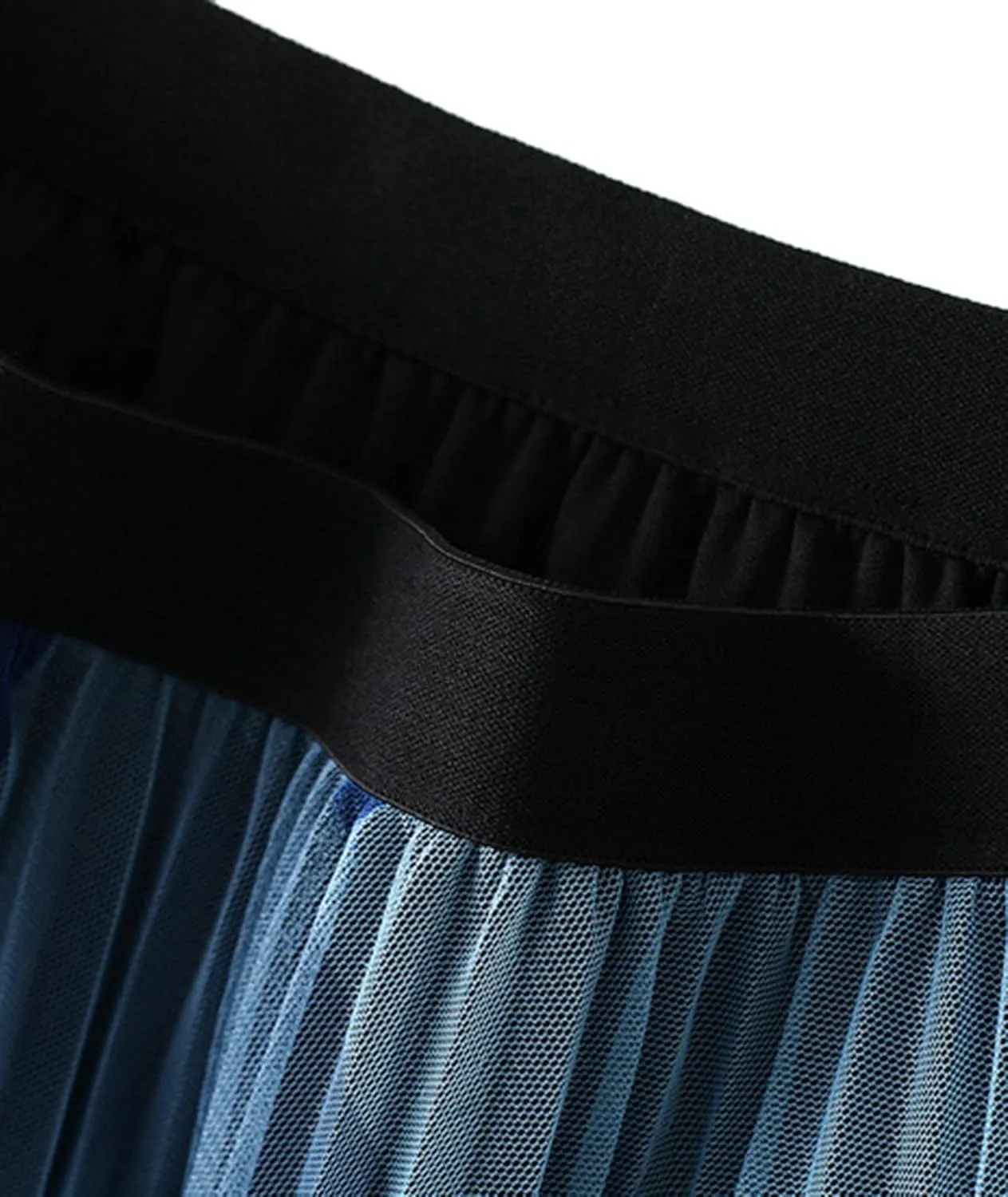 SOMTHRON Women's Tutu Tulle Skirt Elastic High Waist Layered Skirt Color Block Lace A-Line Midi Pleated Skirt