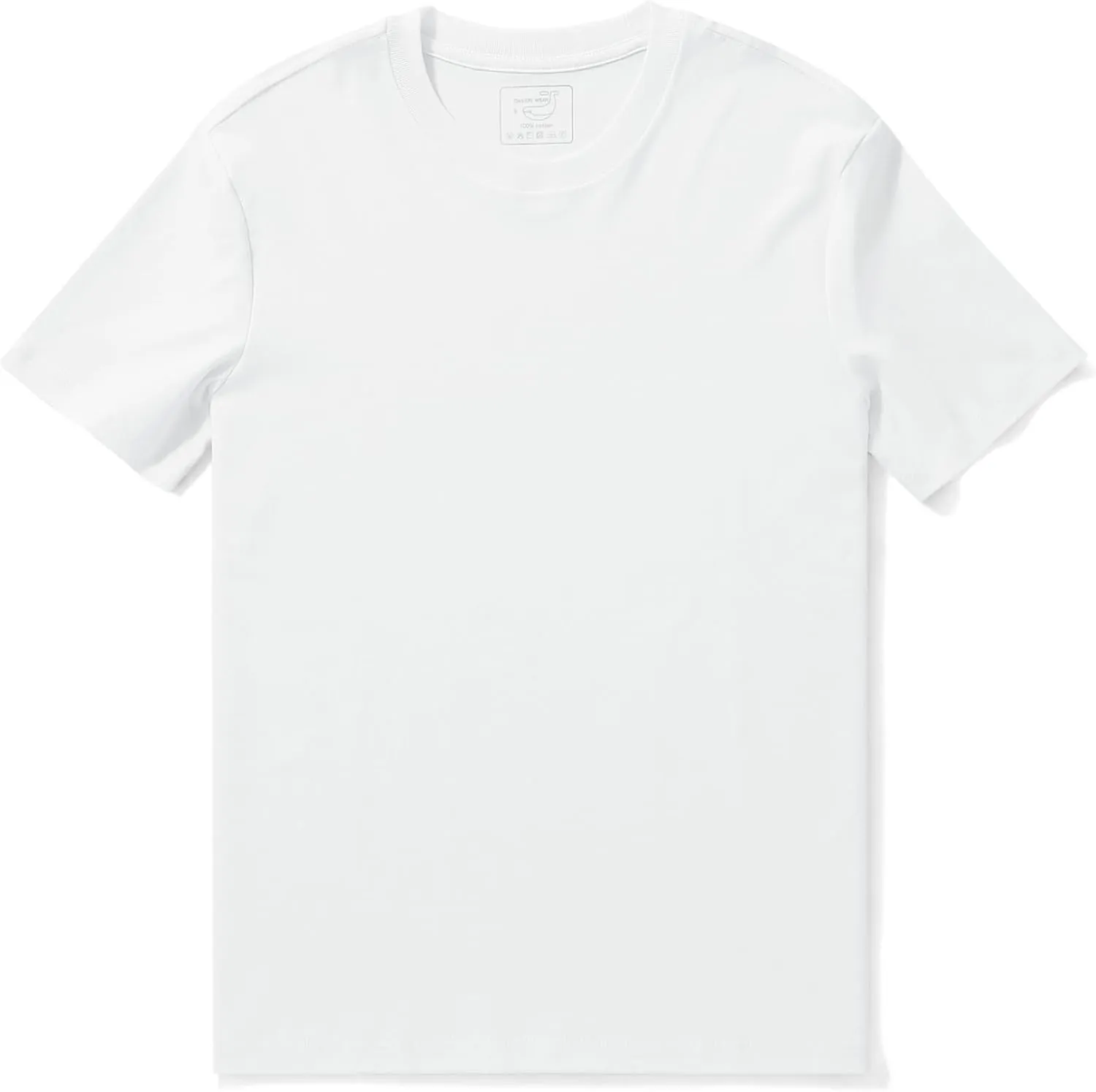 Stain-Proof Crew Neck White Short Sleeve Basic Tee Shirt