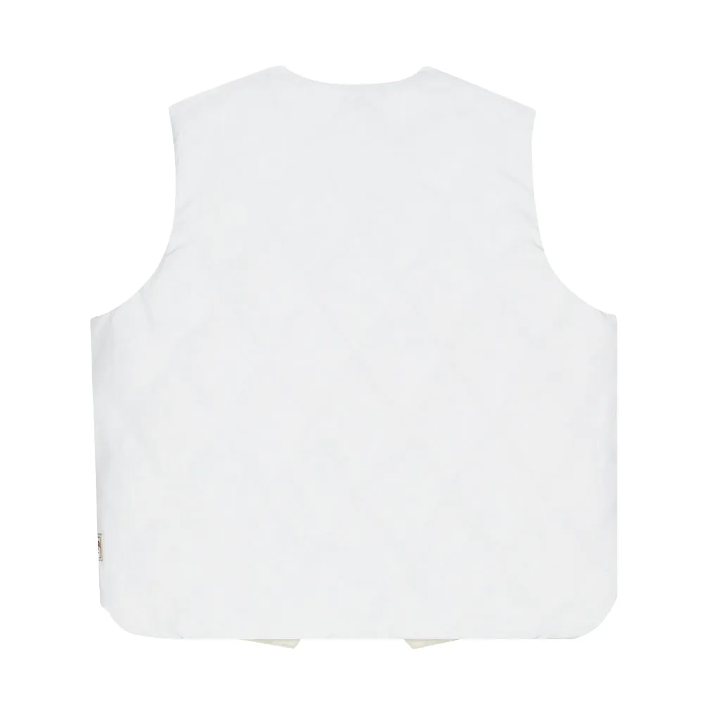 STÜSSY REVERSIBLE QUILTED VEST // CREAM