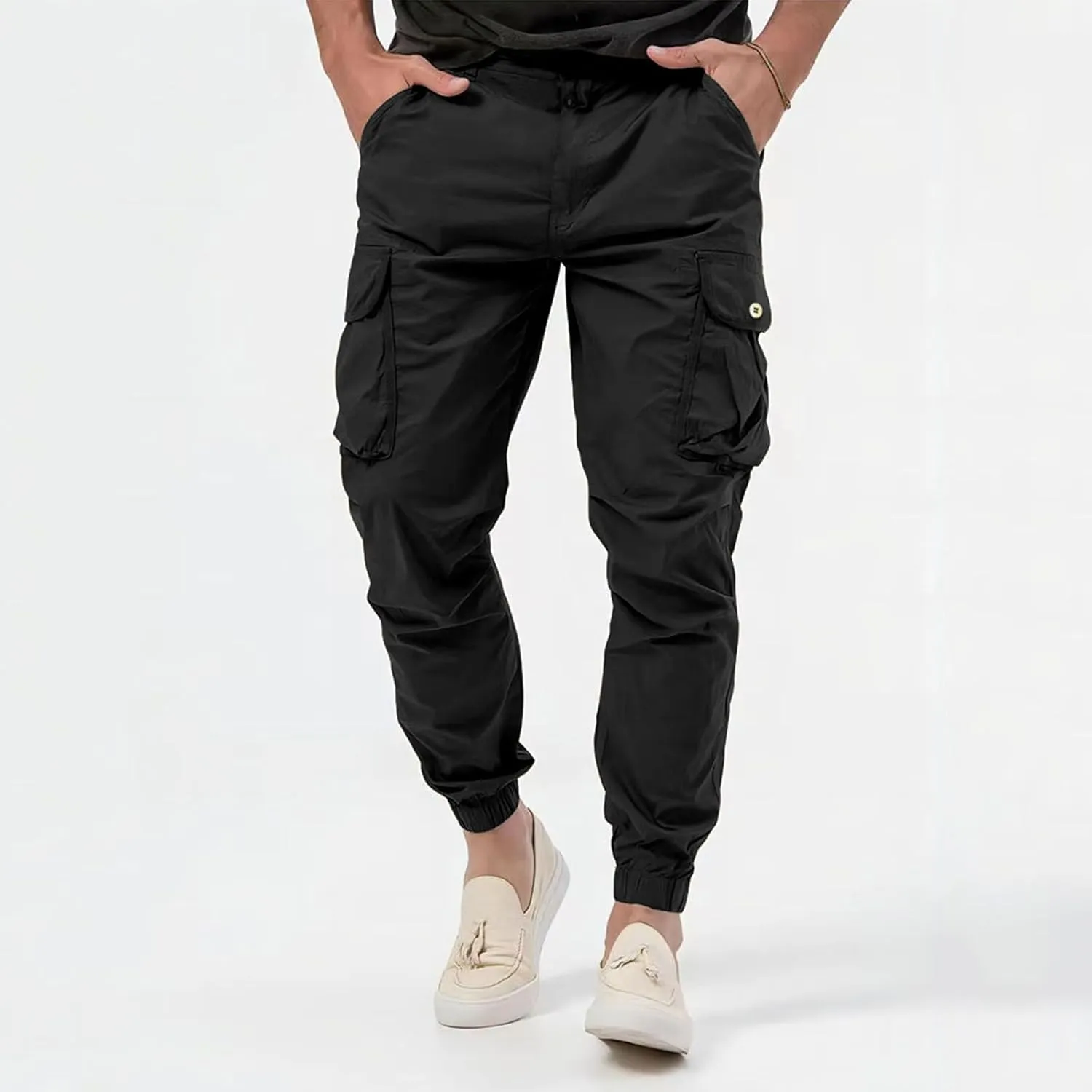 Sweatpants for Men Loose Fit Dress Pants for Men Stretch Waist Match Mens Wild Cargo Pants Corduroy Baggy Pants Mens