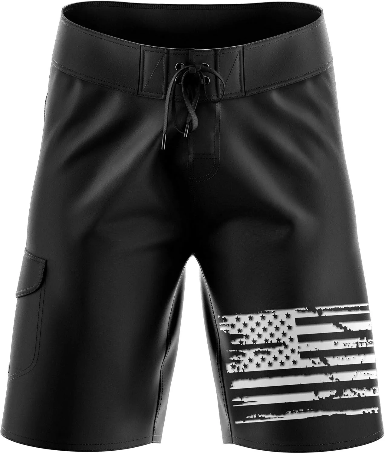 Tactical Pro Supply American Flag Board Shorts - White Flag (Size 32)