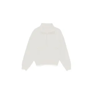 Terry Half Zip Pullover (White)