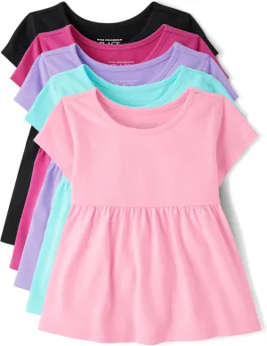 The Children's Place Baby Girls' and Toddler Short Sleeve Everyday Casual Knit Shirt