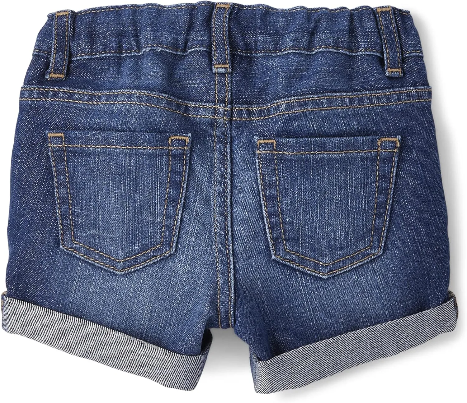 The Children's Place Baby Girls Roll Cuff Denim Shortie Shorts