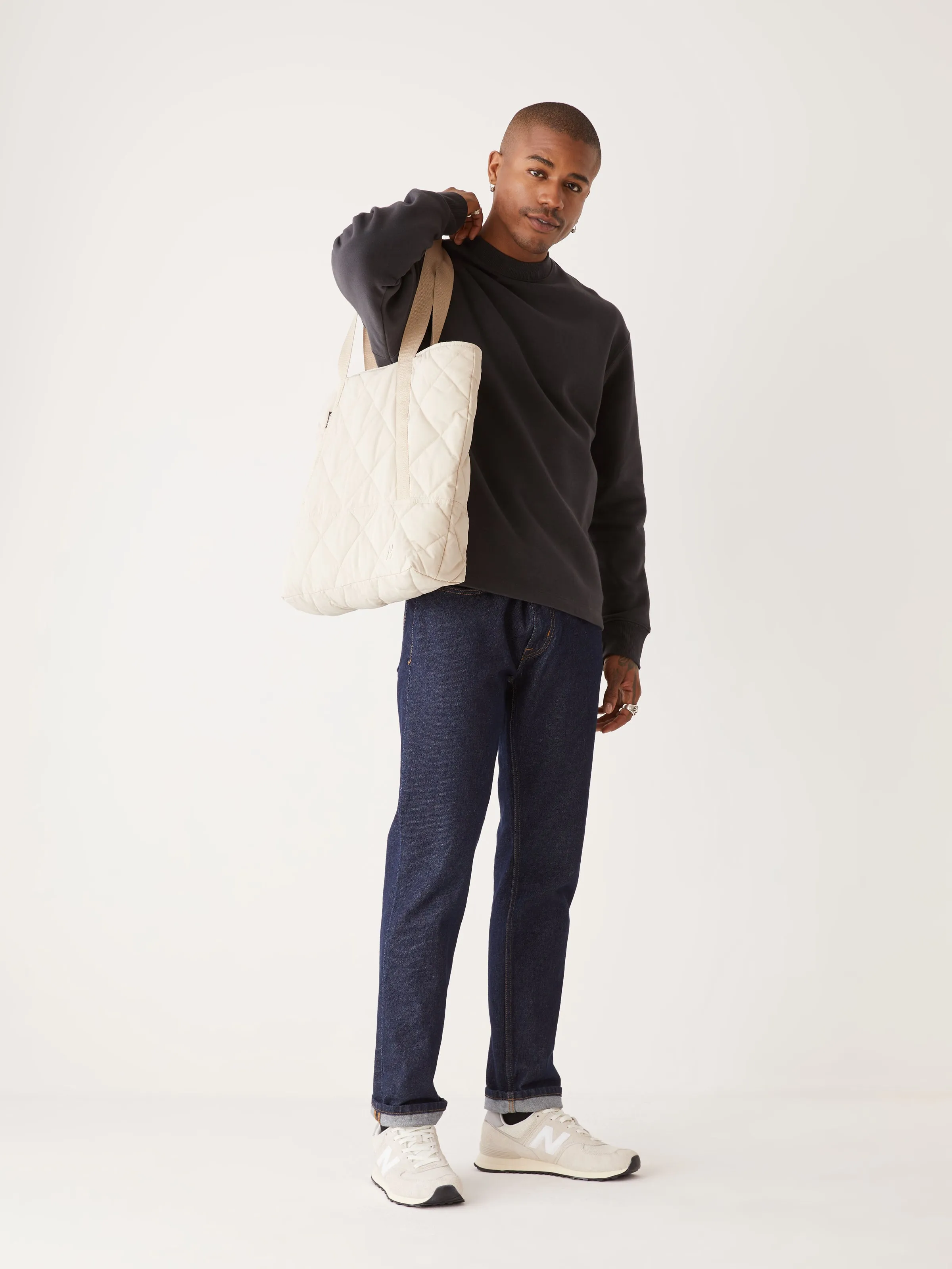The French Fleece Mockneck in Washed Black