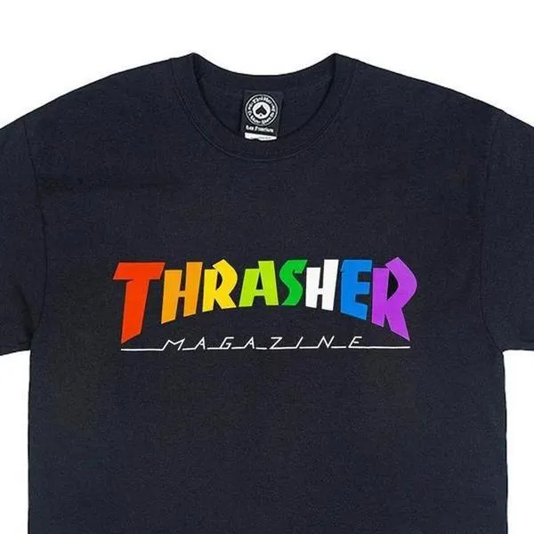 Thrasher Rainbow Mag Logo Tee Black