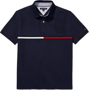 Tommy Hilfiger Men's Adaptive Short Sleeve Flag Polo Shirt with Magnetic Buttons in Custom Fit