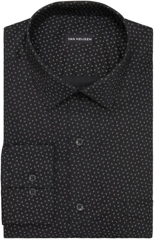 Van Heusen Men's Dress Shirt Regular Fit Ultra Wrinkle Free Flex Collar Stretch Print