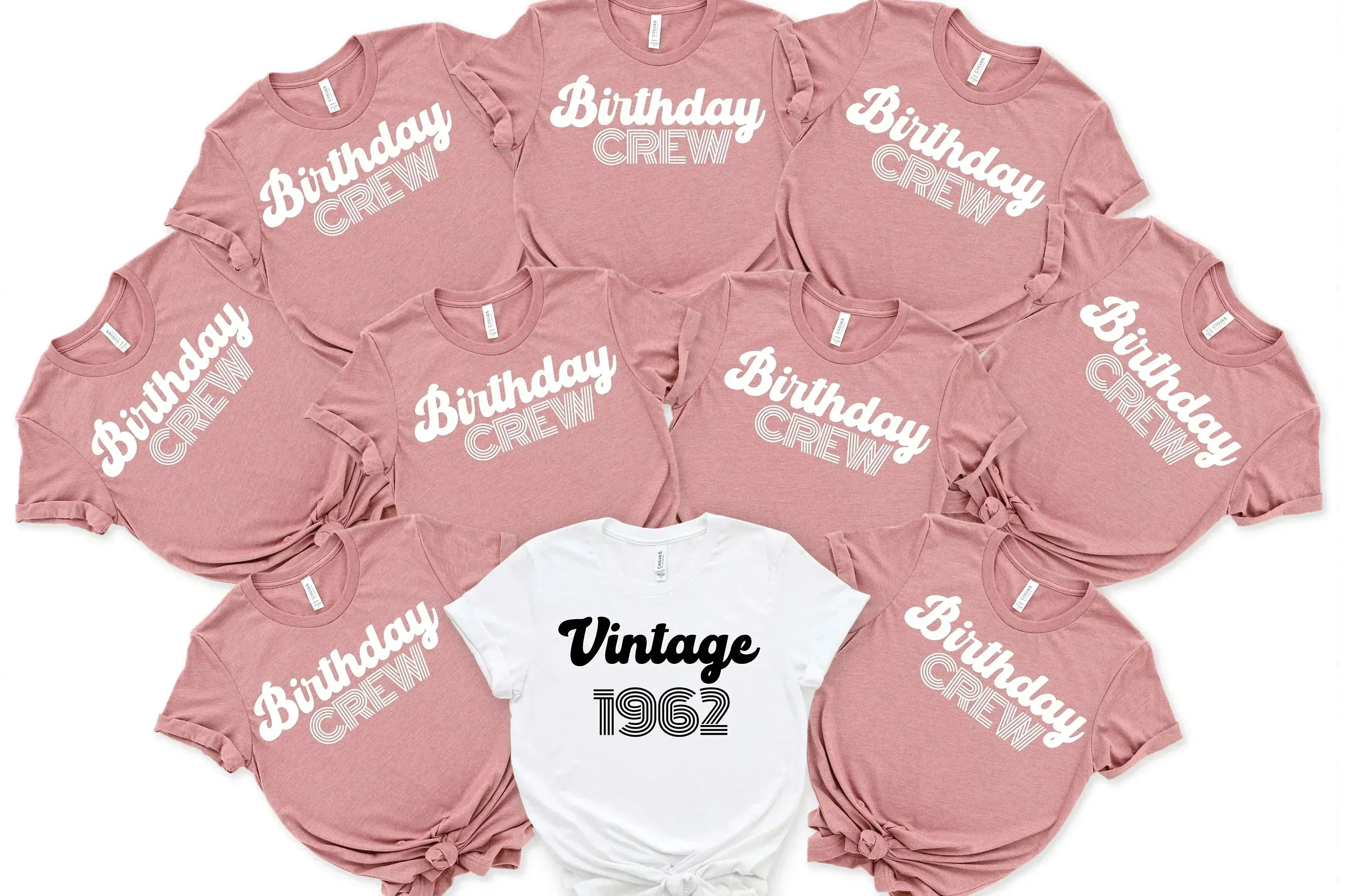 Vintage Sixty Birthday Crew, Birthday Squad, 60th Birthday Tee, Birthday Gift, Birthday Party Tees, Gift for Her, Birthday Group Shirt