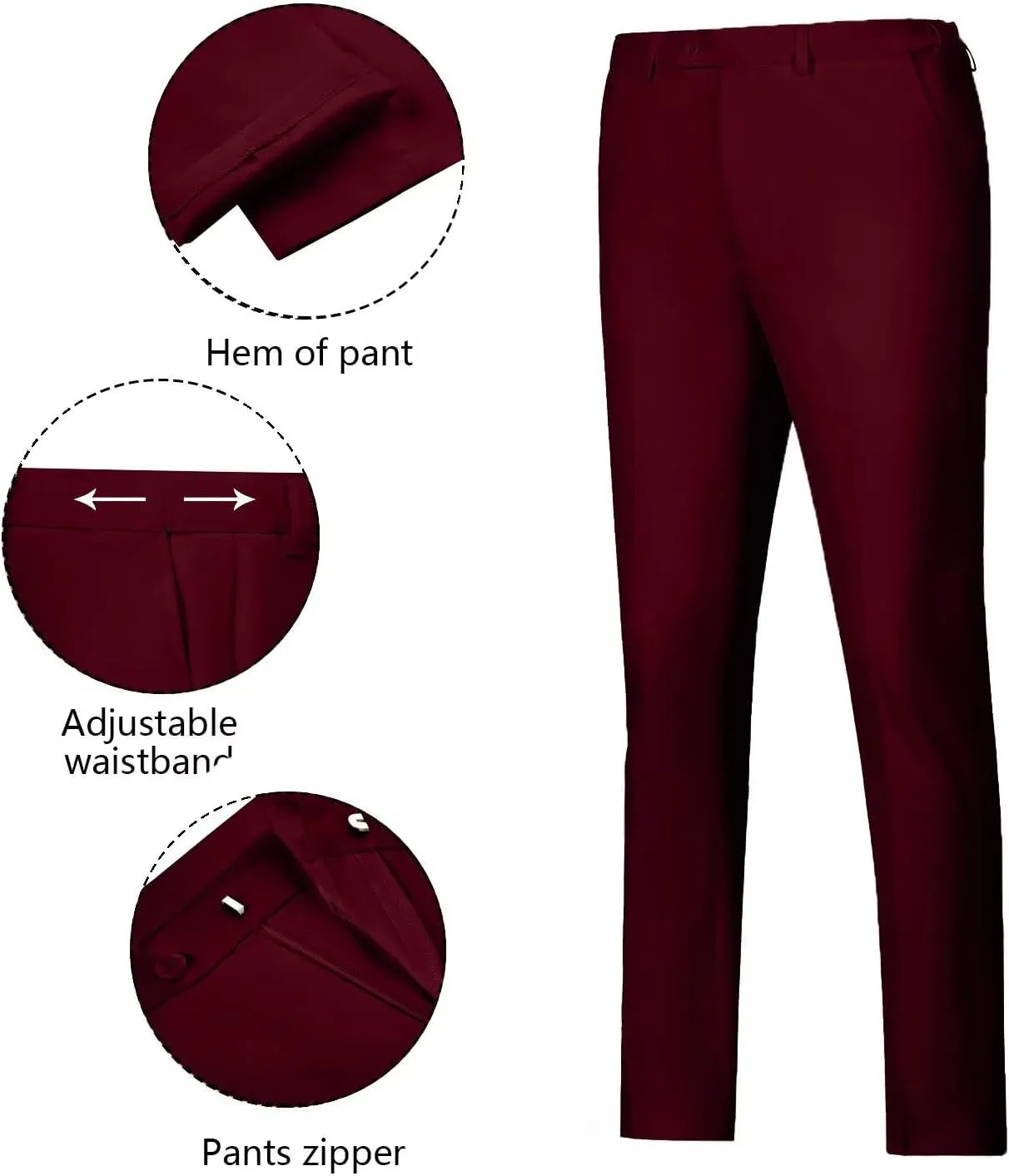 Wehilion Men's Suits 2 Pieces, Vest Pants Set for Men, V-Neck Slim Fit Casual Suit Waistcoat