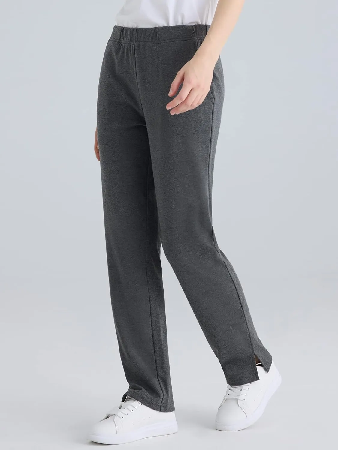 Weintee Women's Petite Knit Pants with Pockets