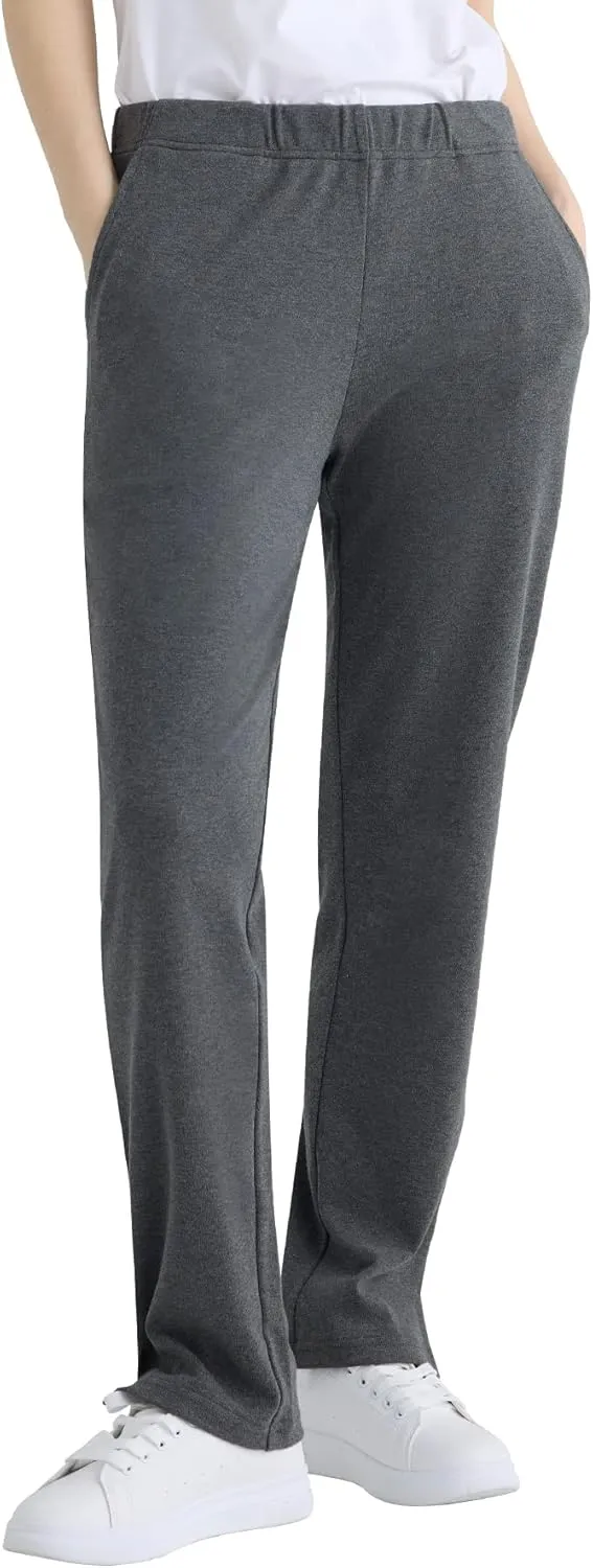 Weintee Women's Petite Knit Pants with Pockets