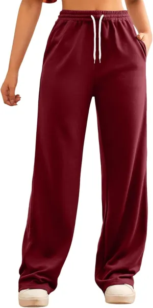 Women Cotton Linen Summer Flowy Pants Elastic Waisted Baggy Stretchy Plus Size Trousers Business Work