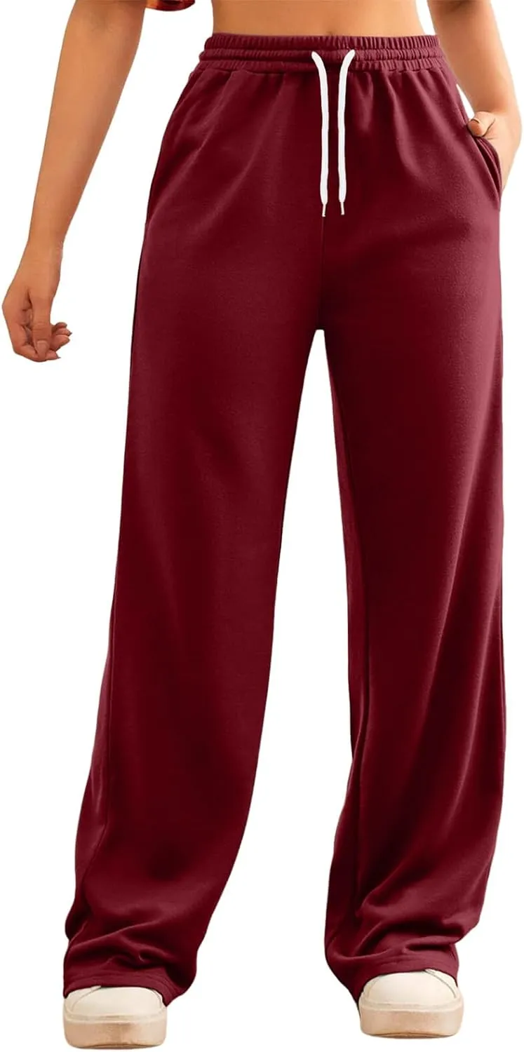 Women Cotton Linen Summer Flowy Pants Elastic Waisted Baggy Stretchy Plus Size Trousers Business Work