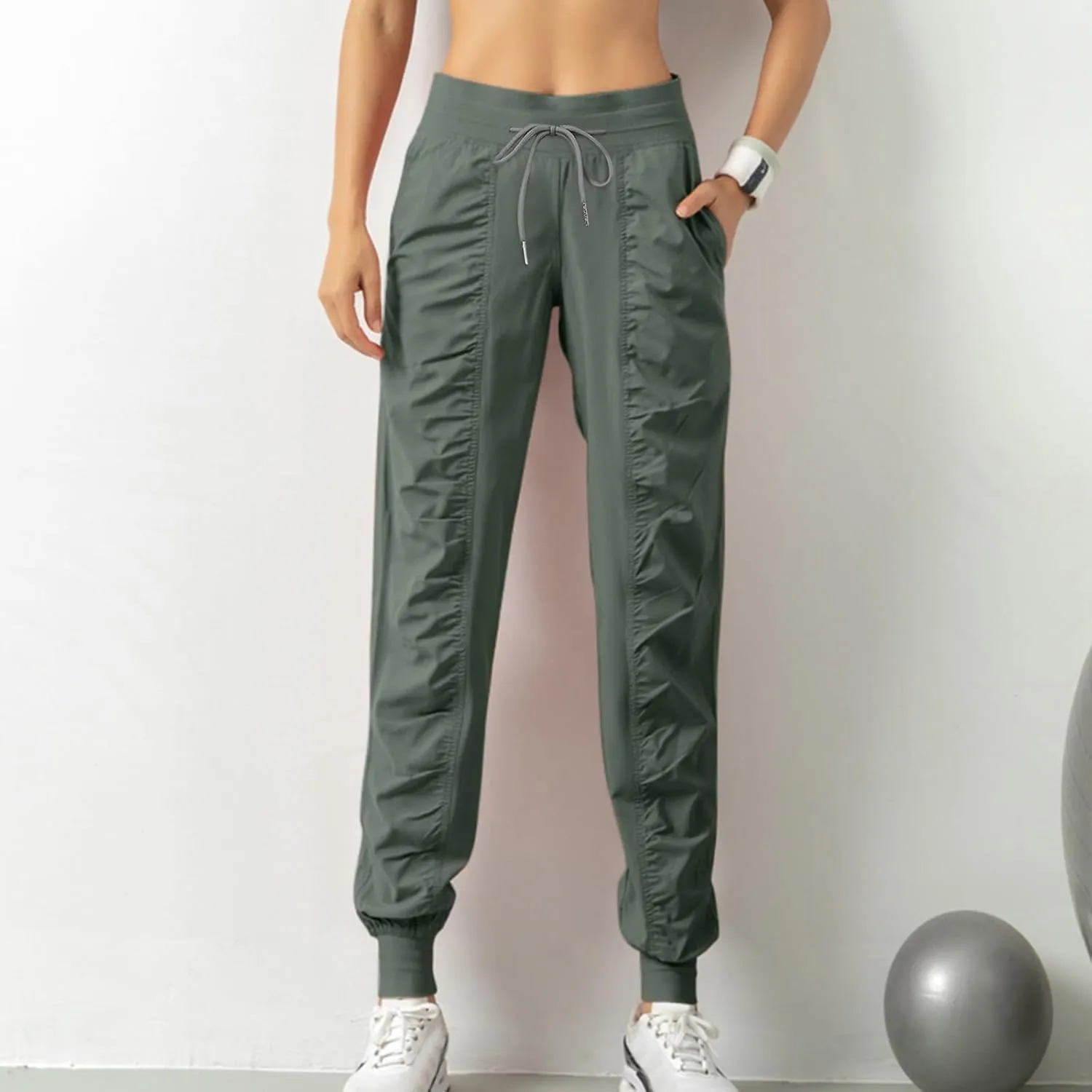 Women Cotton Linen Summer Striped Palazzo Lounge Pants Elastic Waist Stretchy Plus Size Trouser Trendy