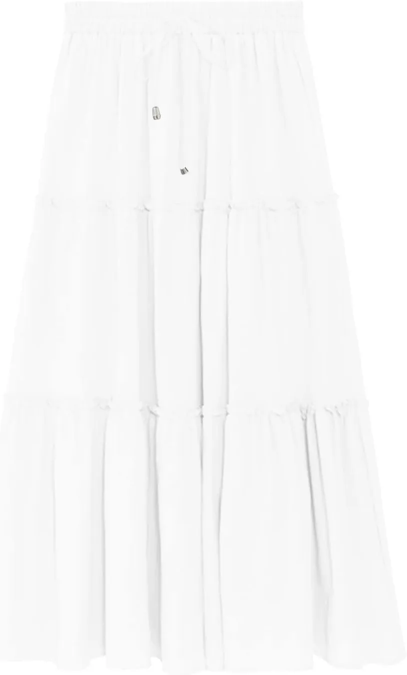 Women High Waist Midi Length Skirts A-Line Pleated Dressy Flowy Long Skirts Casual Ladies Business Skirts with Pockets