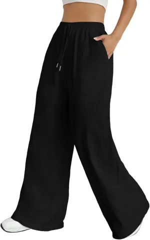 Women Linen Summer Printed Palazzo Pants Elastic Waisted Stretchy Plus Size Palazzo Pants Travel