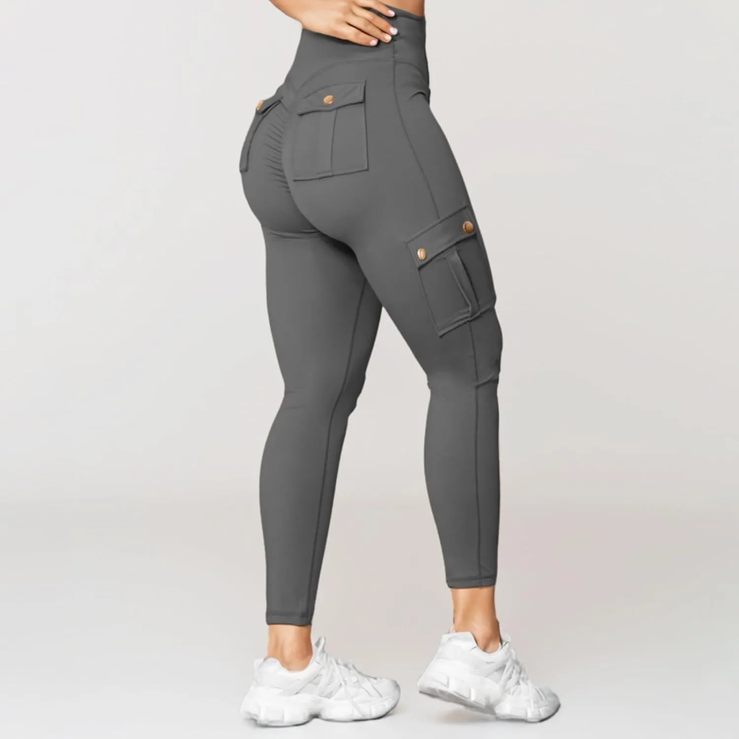 Womens Cargo Leggings High Waist Tummy Control Workout Yoga Pants Slim Fit Stretch Cargo Pants with Pockets 2025