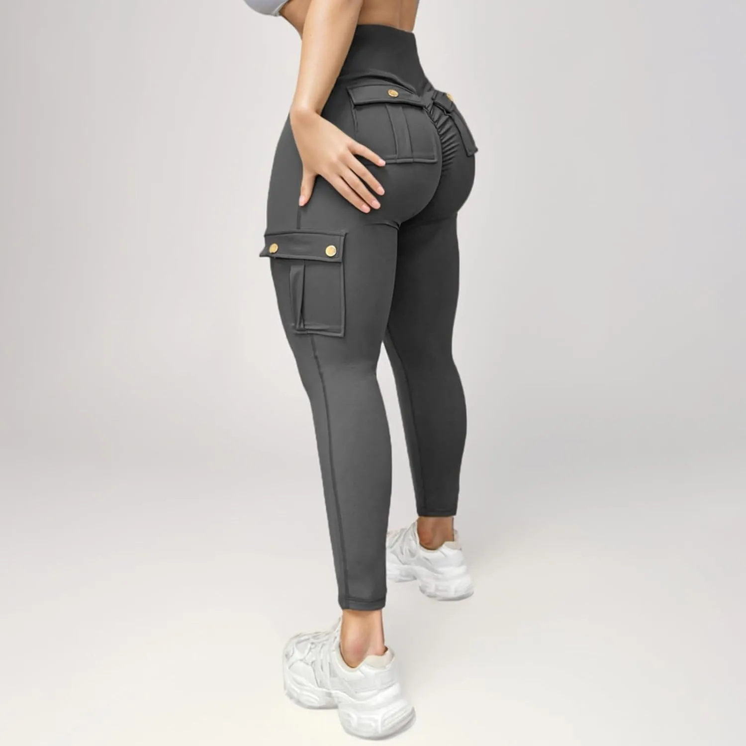 Womens Cargo Leggings High Waist Tummy Control Workout Yoga Pants Slim Fit Stretch Cargo Pants with Pockets 2025