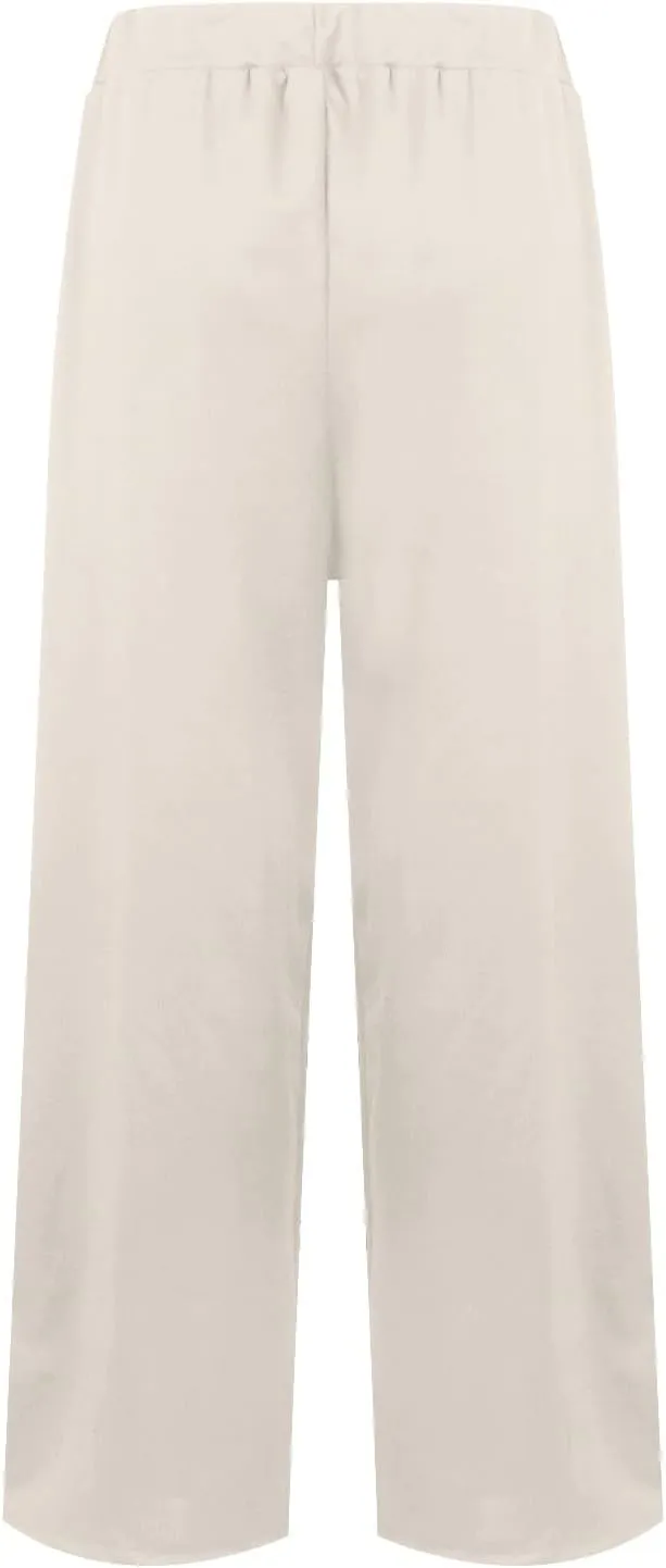 Women's Cotton Linen Summer Casual Palazzo Lounge Pants Low Waist Baggy Stretchy Slim-Fit Pants Vacation