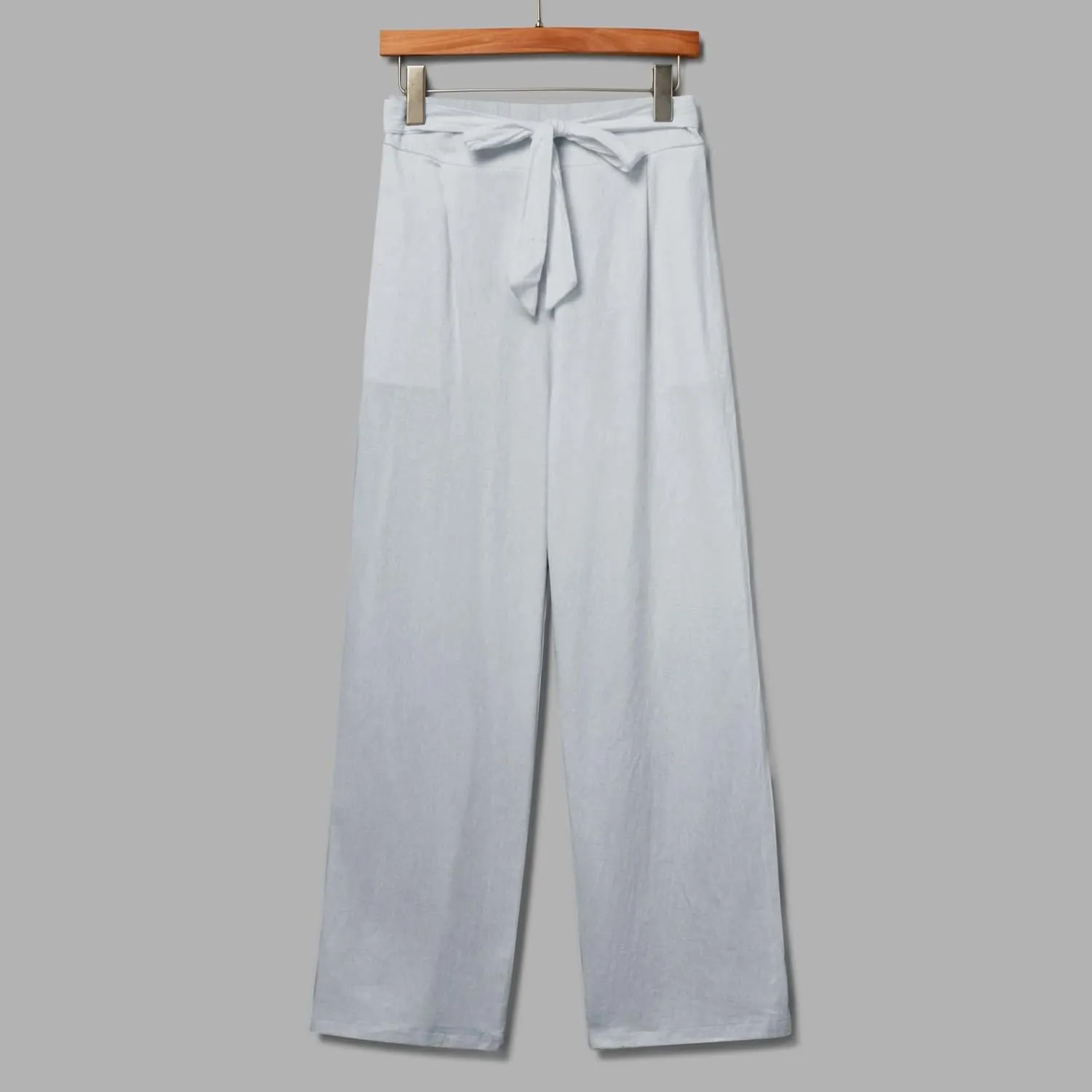 Womens Cotton Linen Summer Pull On Palazzo Pants Elastic Waist Ankle Length Slim-Fit Pant Trousers Vacation