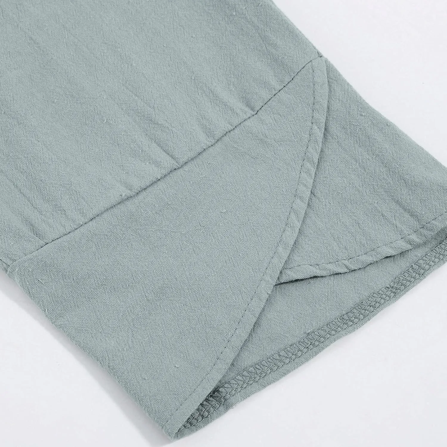 Womens Linen Pants for Summer High Waist Lightweight Lounge Trousers 2025 Trendy Casual Cropped Pants with Pockets