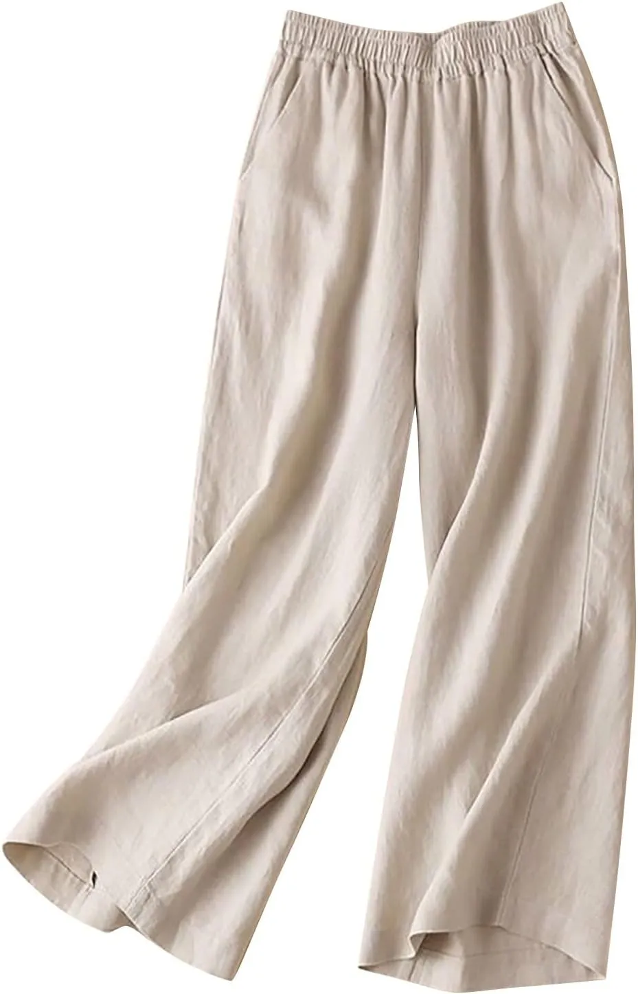Women's Lounge Pants,Women's Linen Blend Pants High Waist Draped Wide Leg Casual Trousers